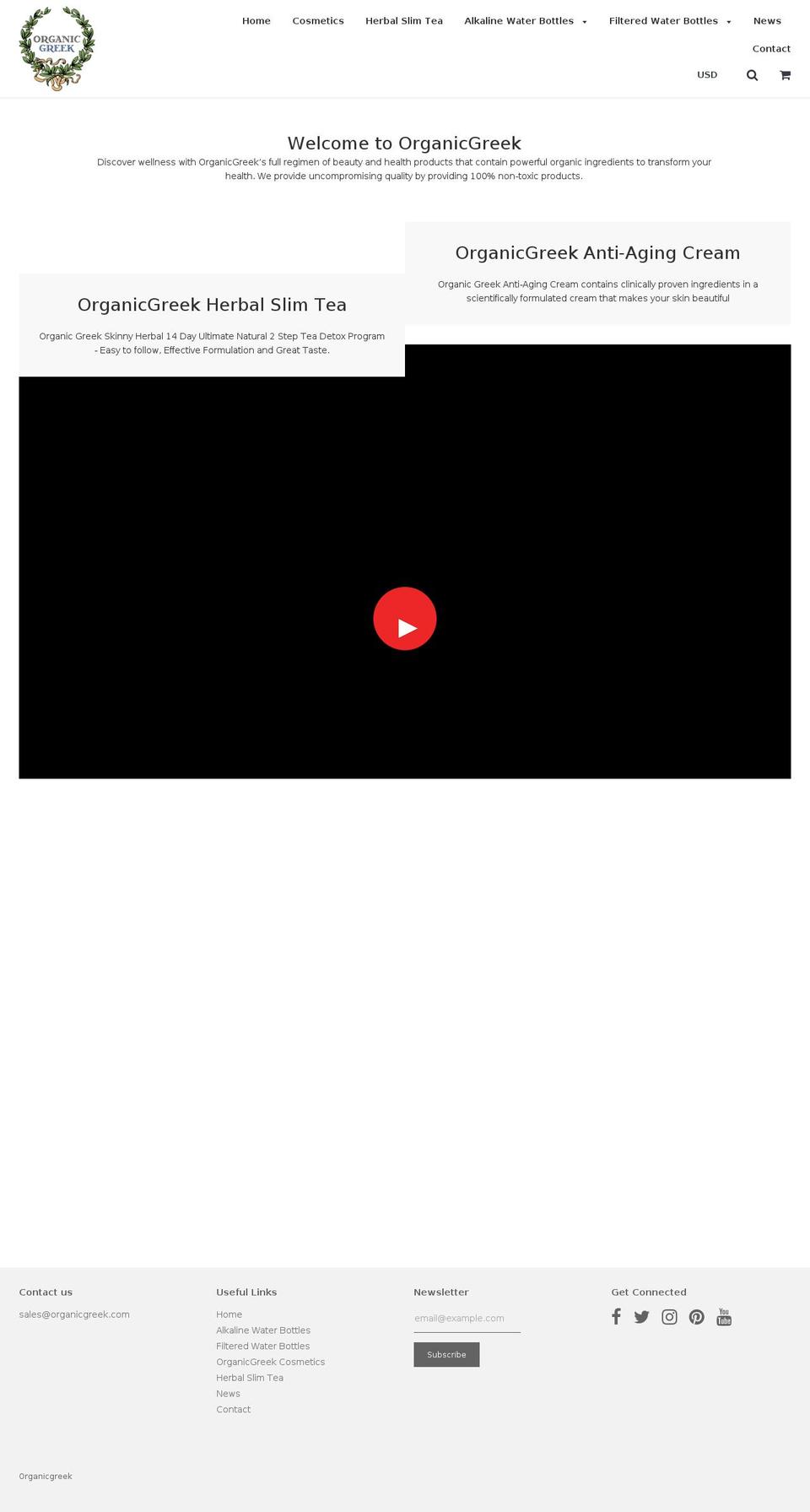 organicgreek.com shopify website screenshot