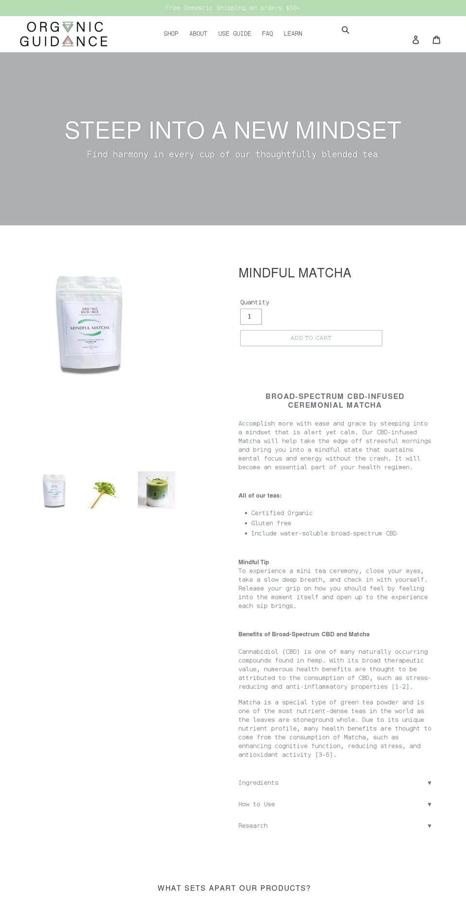 organicguidance.com shopify website screenshot