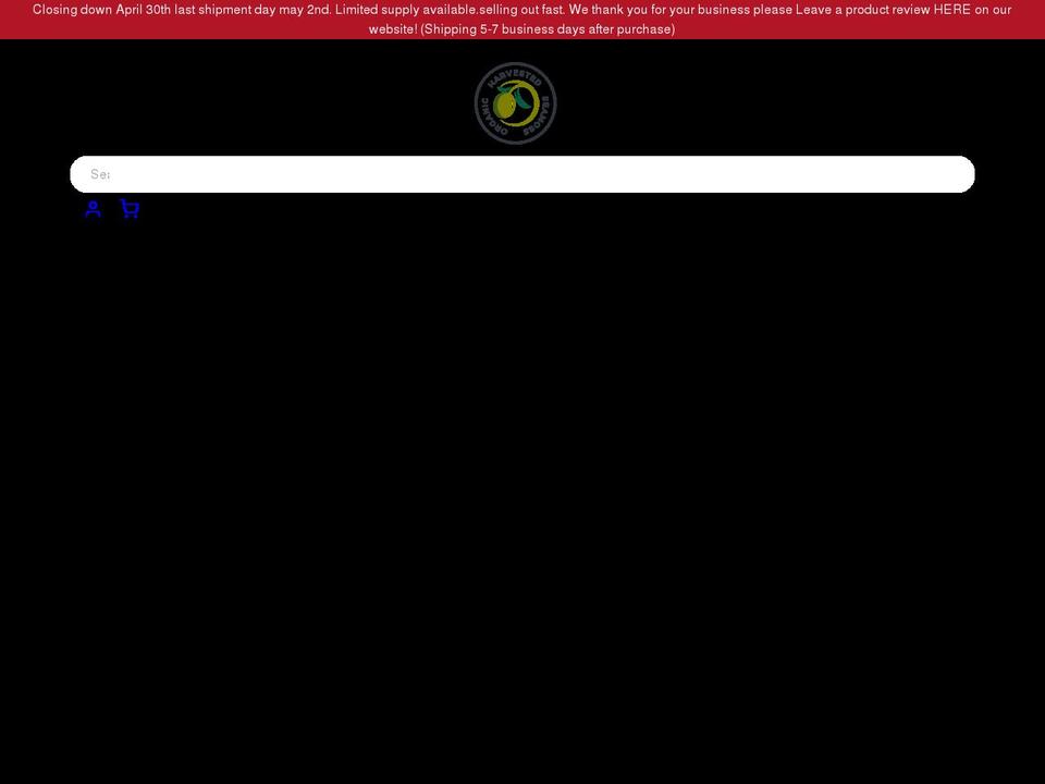 organicharvestedseamoss.com shopify website screenshot