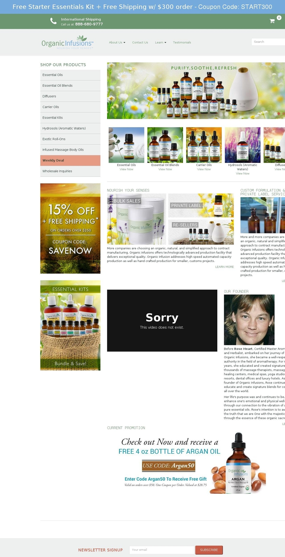 organicinfusions.com — Shopify storefront screenshot
