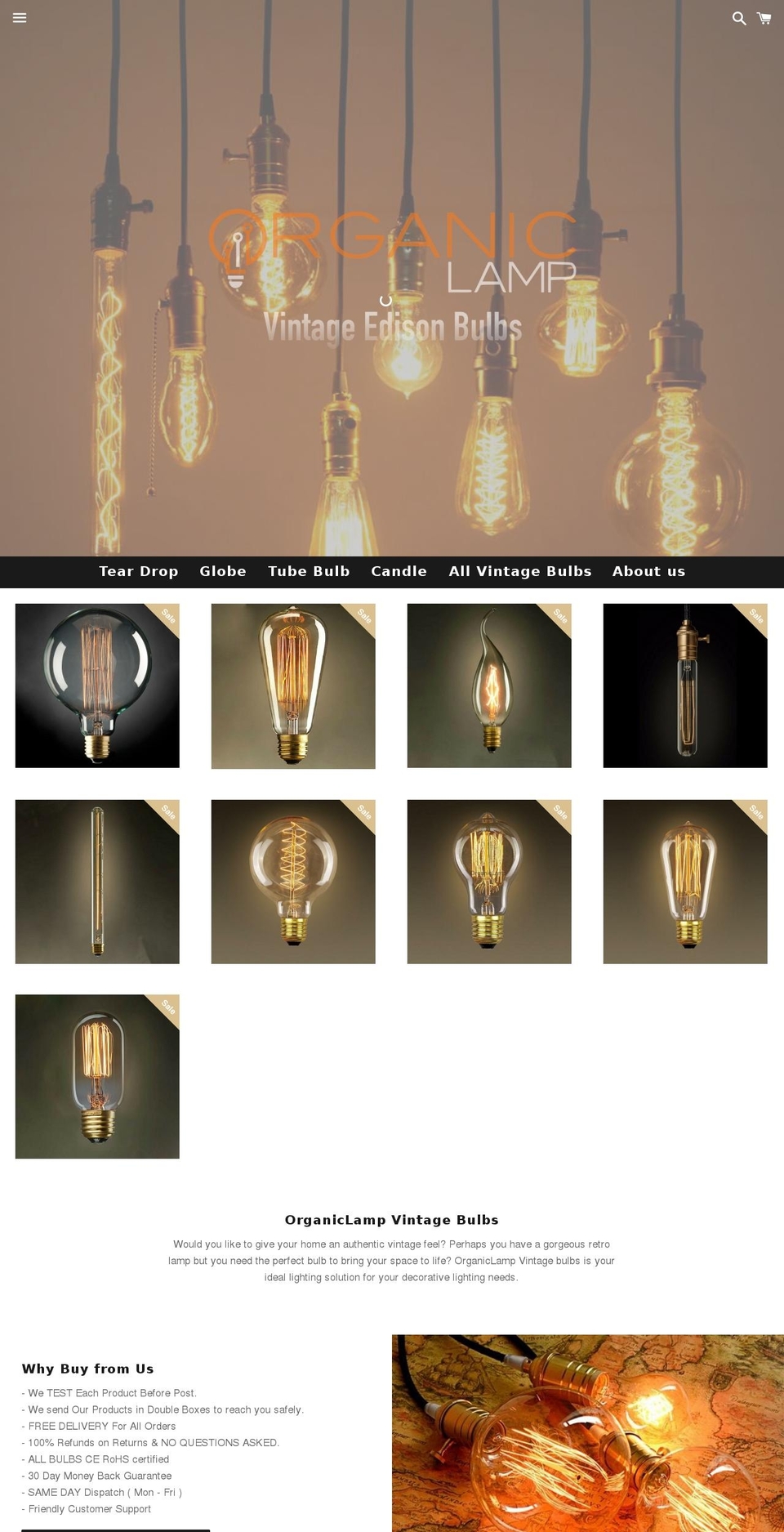 organiclamp.com — Shopify storefront screenshot