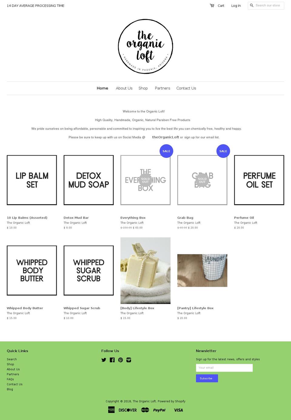 organicloft.com — Shopify storefront screenshot