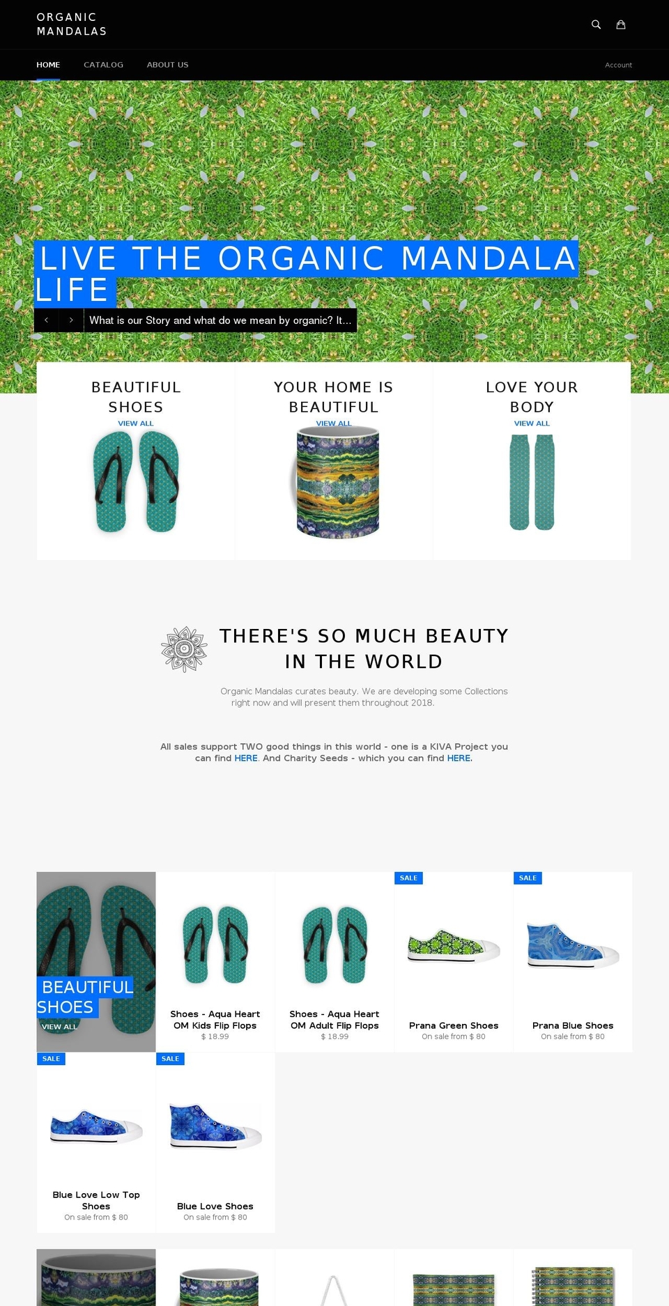 organicmandalas.com — Shopify storefront screenshot