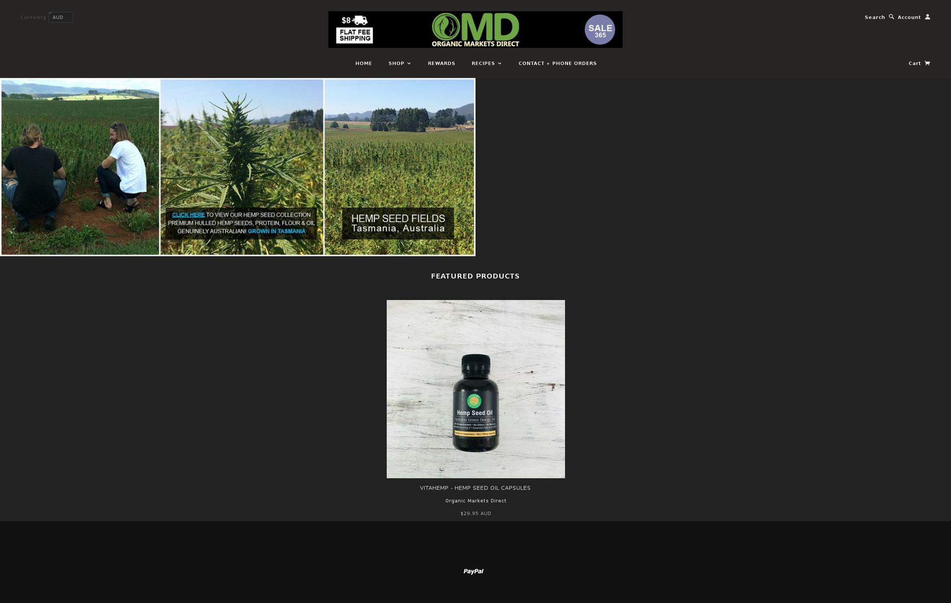 organicmarketsdirect.com shopify website screenshot