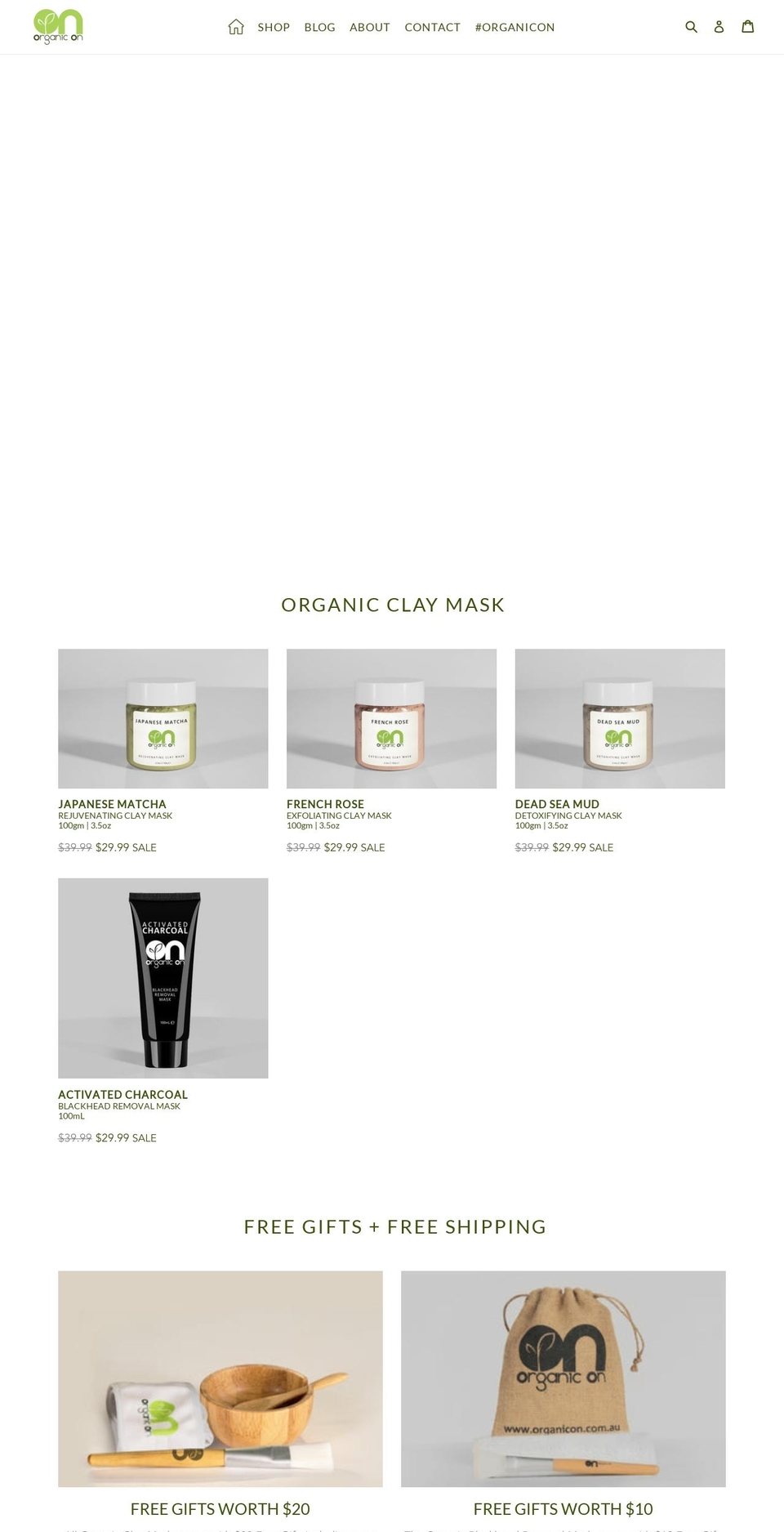 organicon.com.au shopify website screenshot