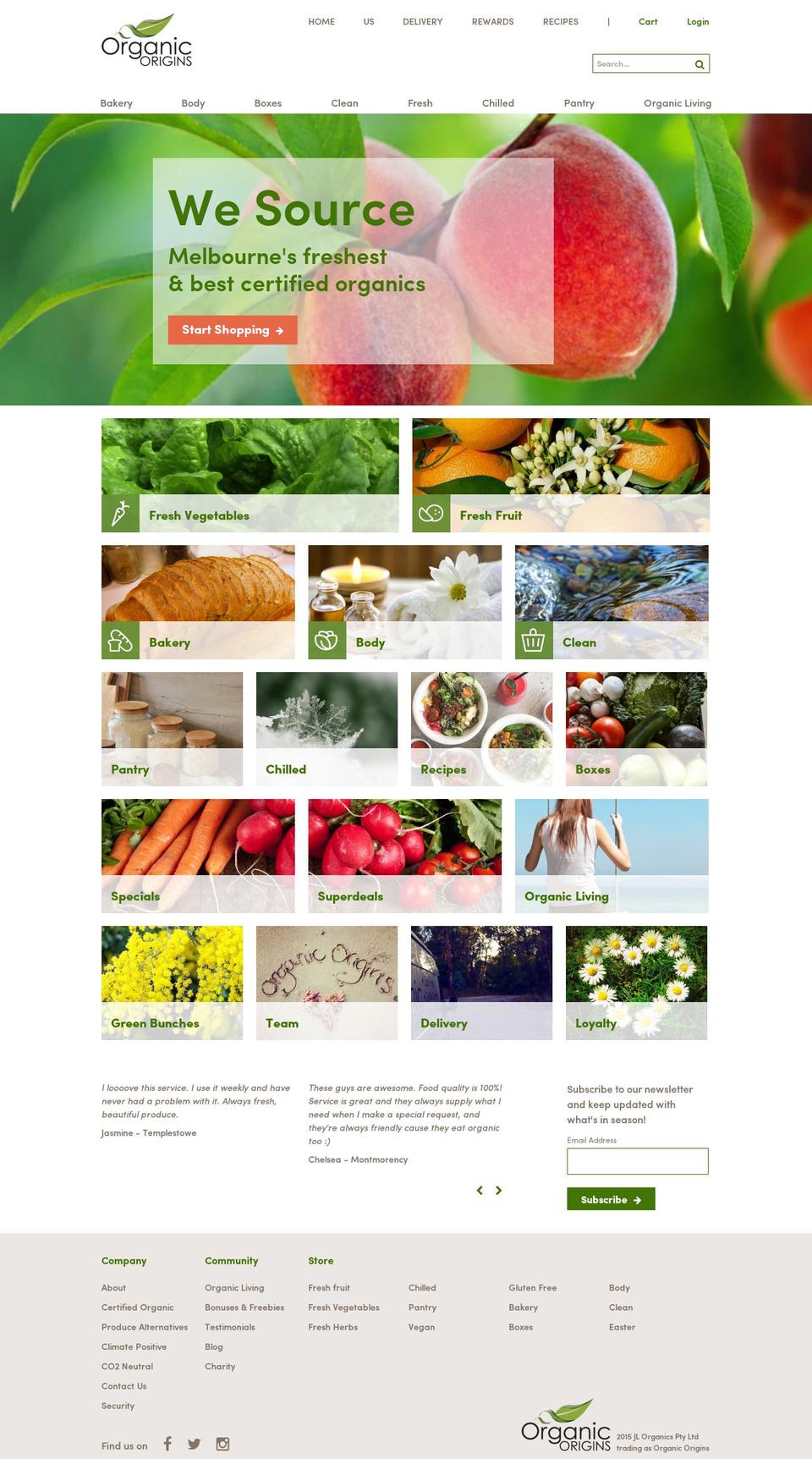 organicorigins.com.au shopify website screenshot