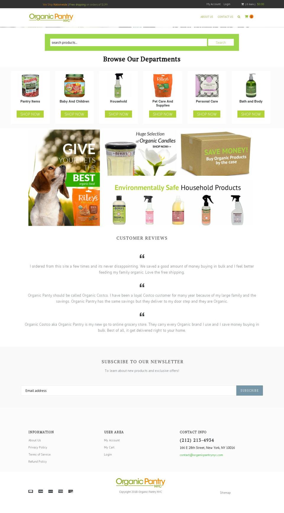 organicpantrynyc.com shopify website screenshot