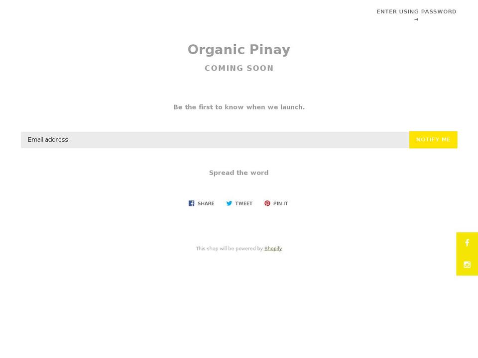 organicpinay.com — Shopify storefront screenshot