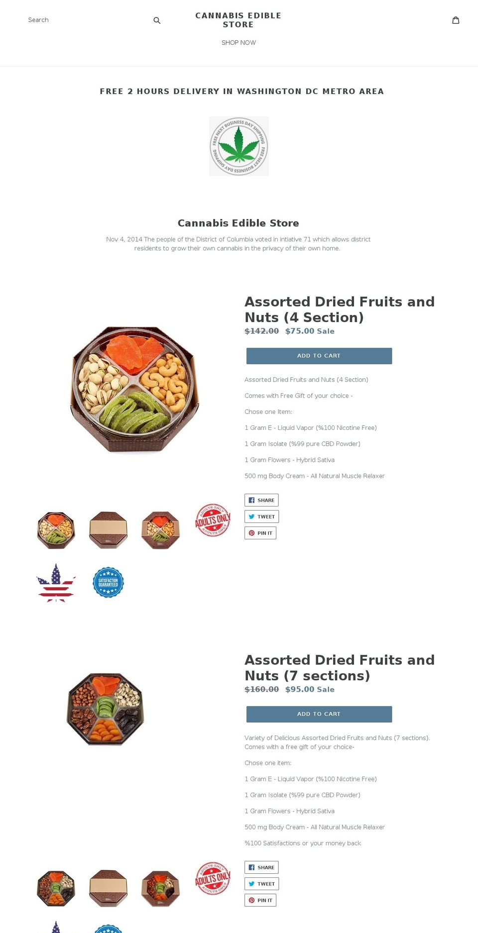 organicpotedibles.com shopify website screenshot