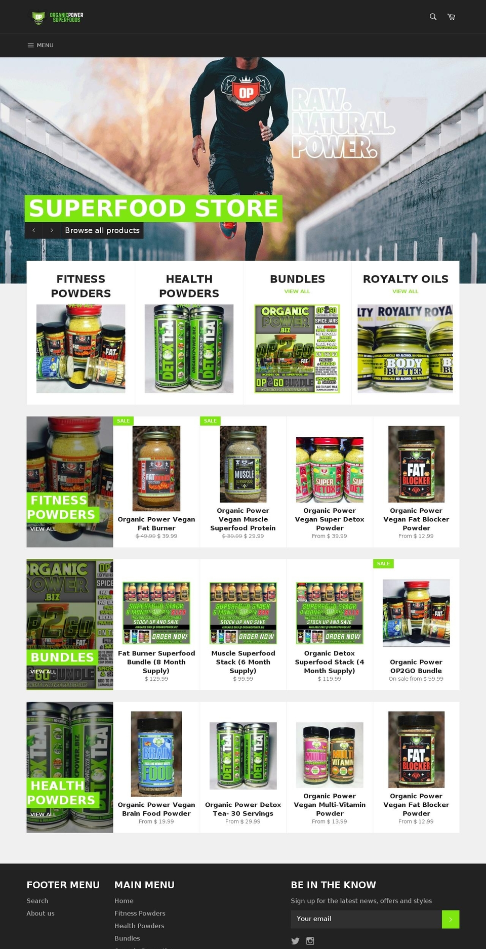 organicpower.biz shopify website screenshot