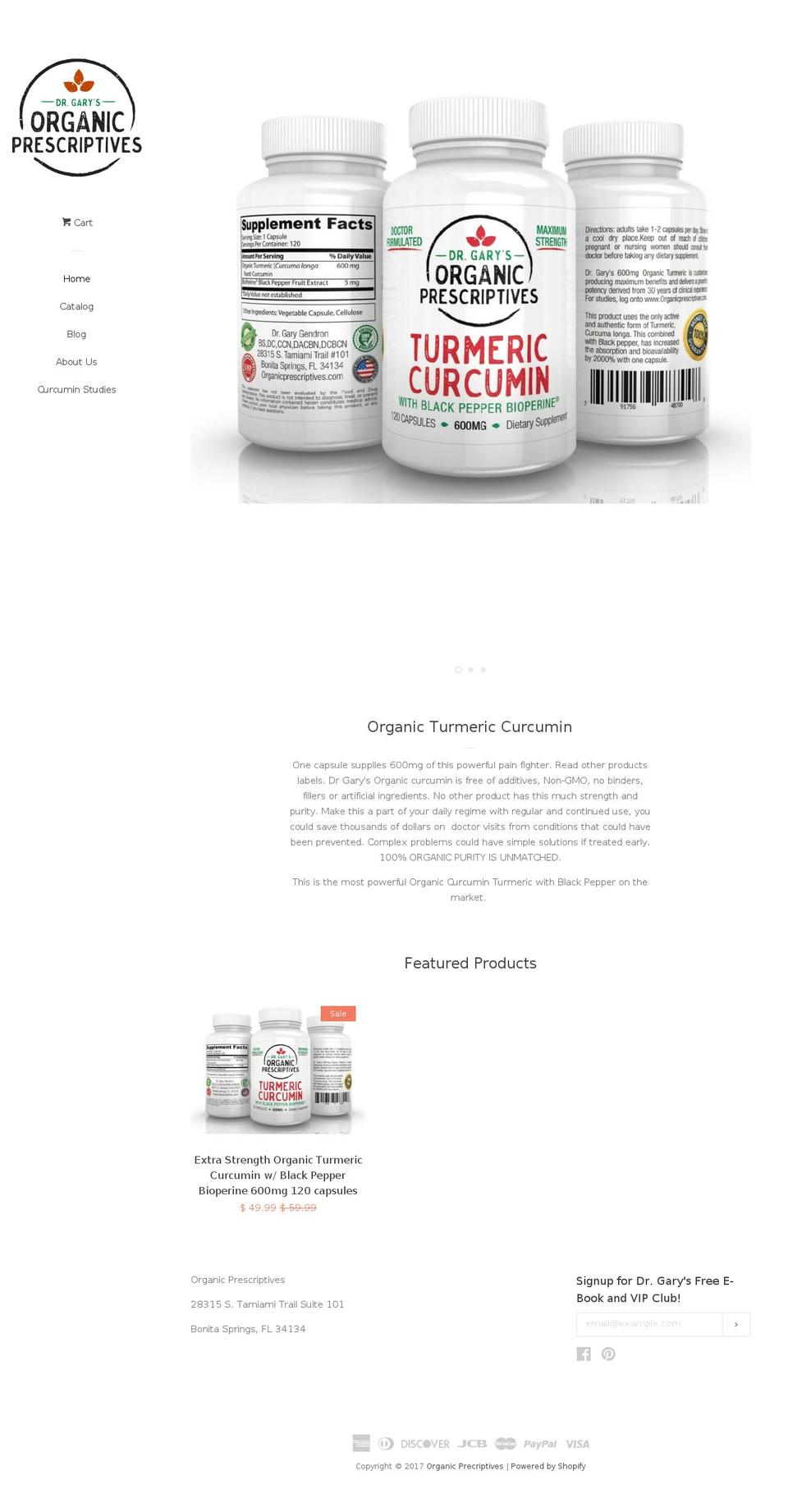 organicprescriptives.com shopify website screenshot