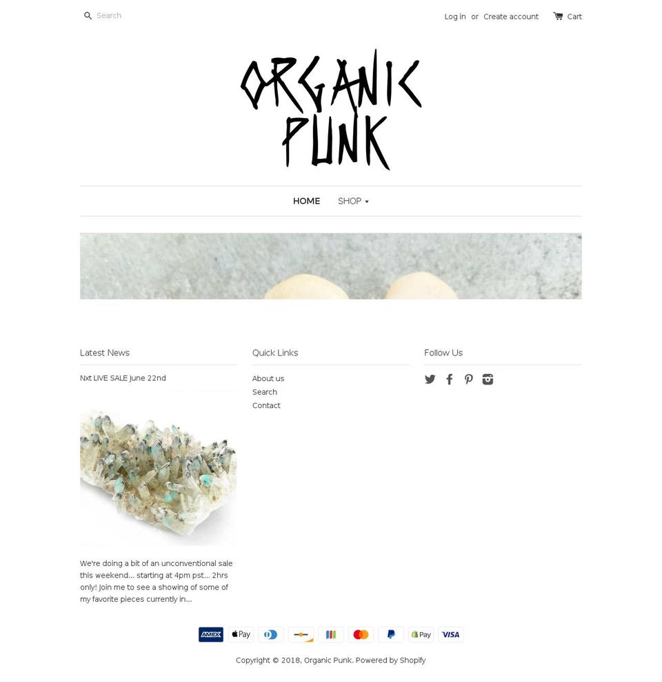 organicpunkofficial.com — Shopify storefront screenshot