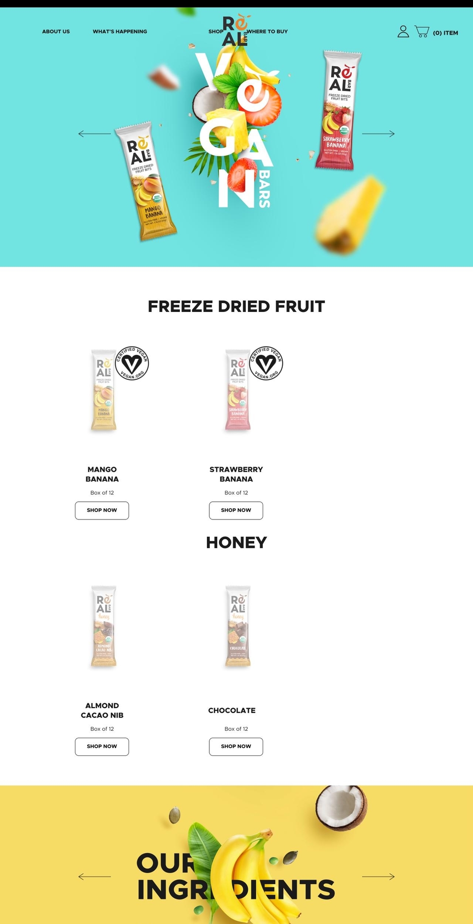 organicrealbar.com shopify website screenshot