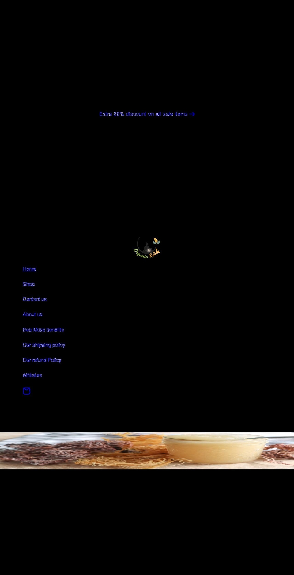 organicreliefhealth.com shopify website screenshot