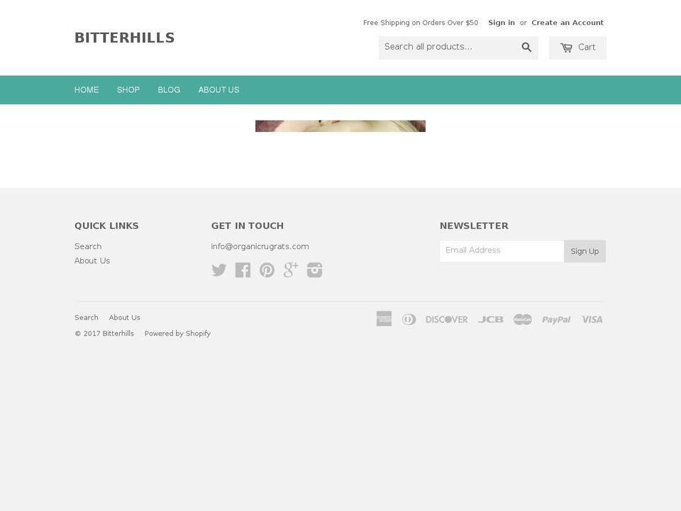 organicrugrats.com shopify website screenshot