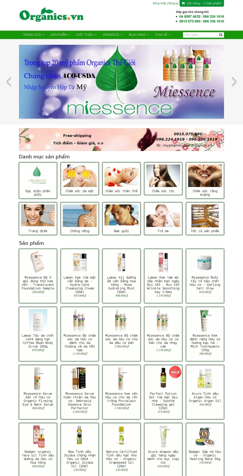 organics.vn shopify website screenshot