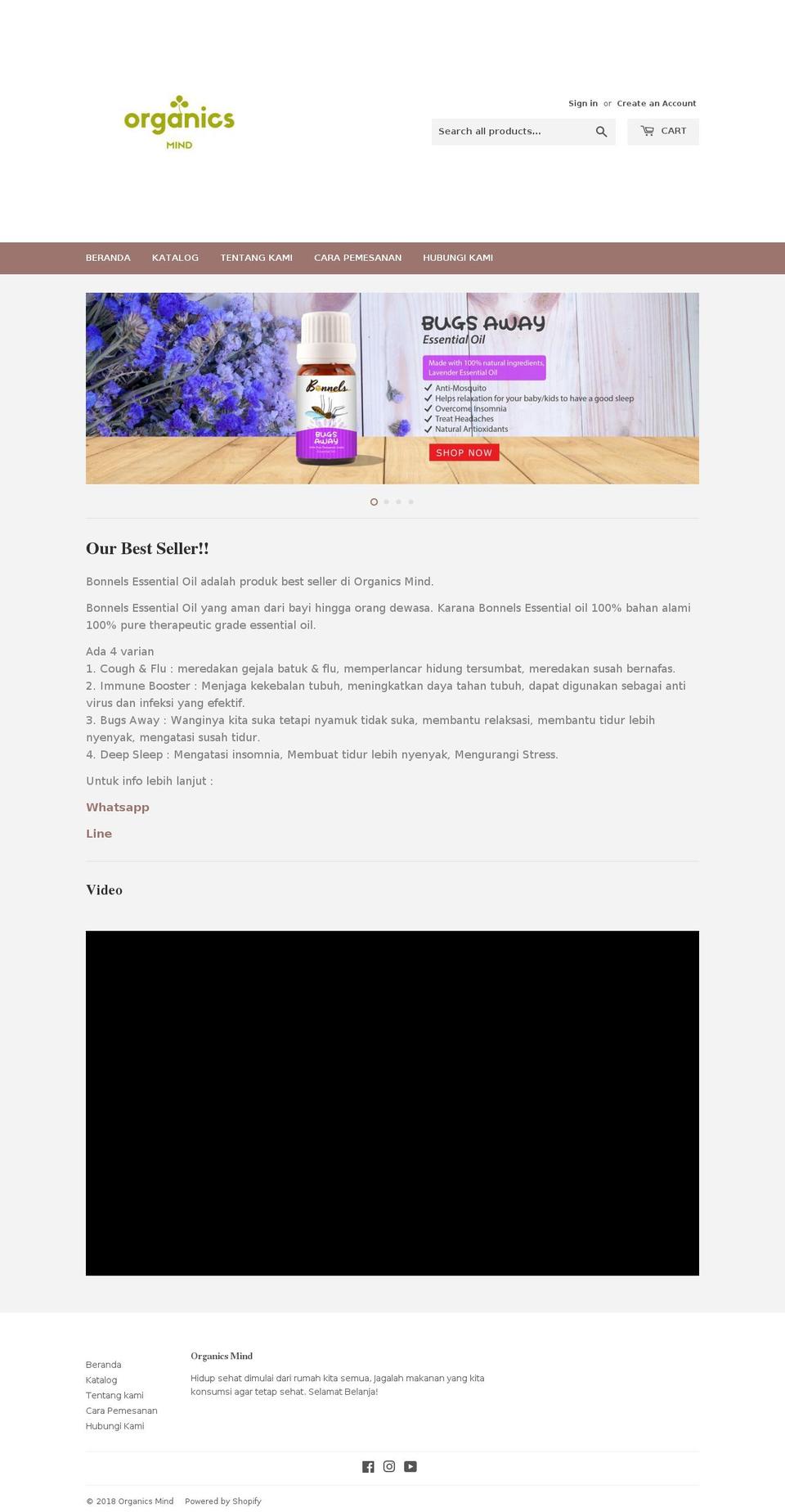 organicsmind.com — Shopify storefront screenshot