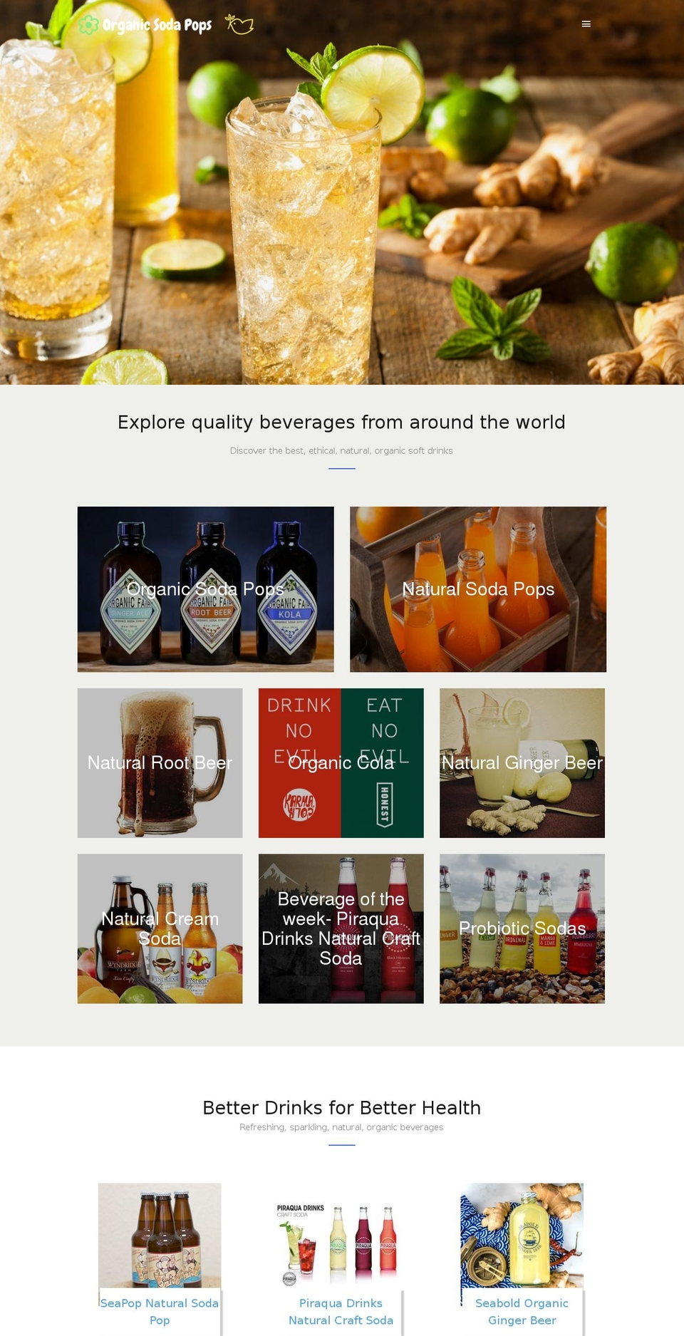organicsodapops.com shopify website screenshot
