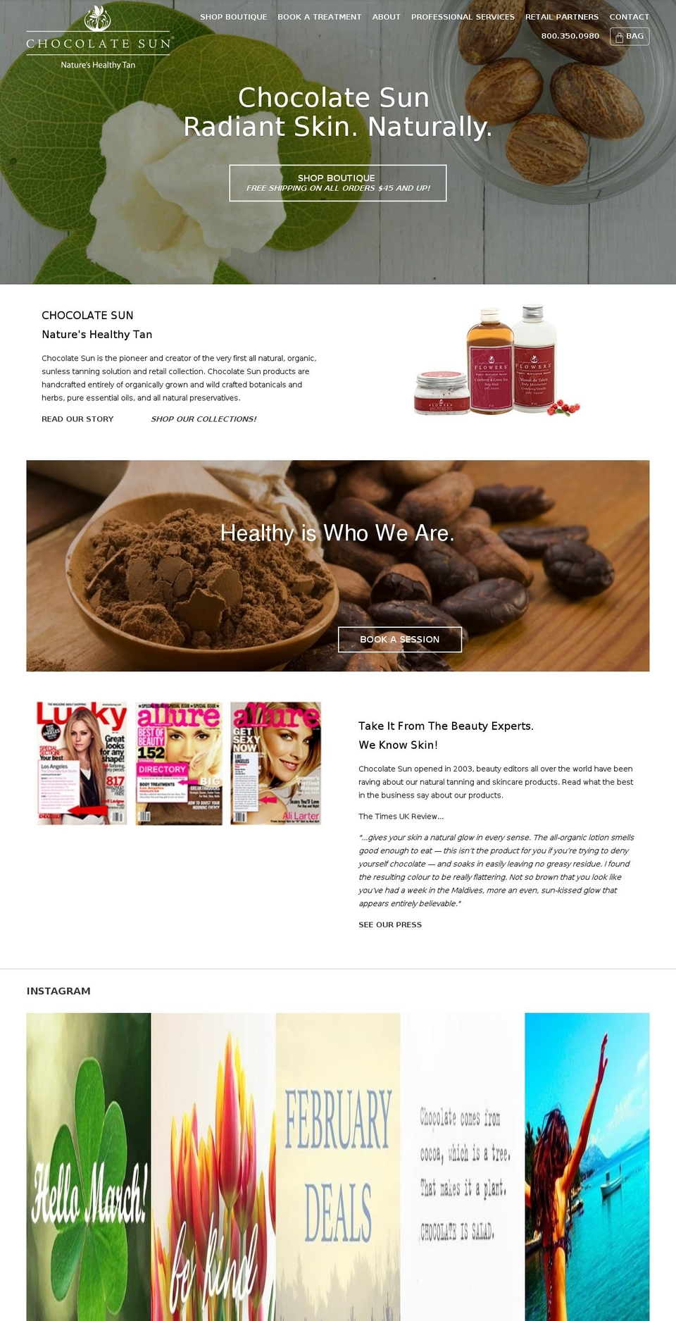 organicsunlesstanninglosangeles.com shopify website screenshot