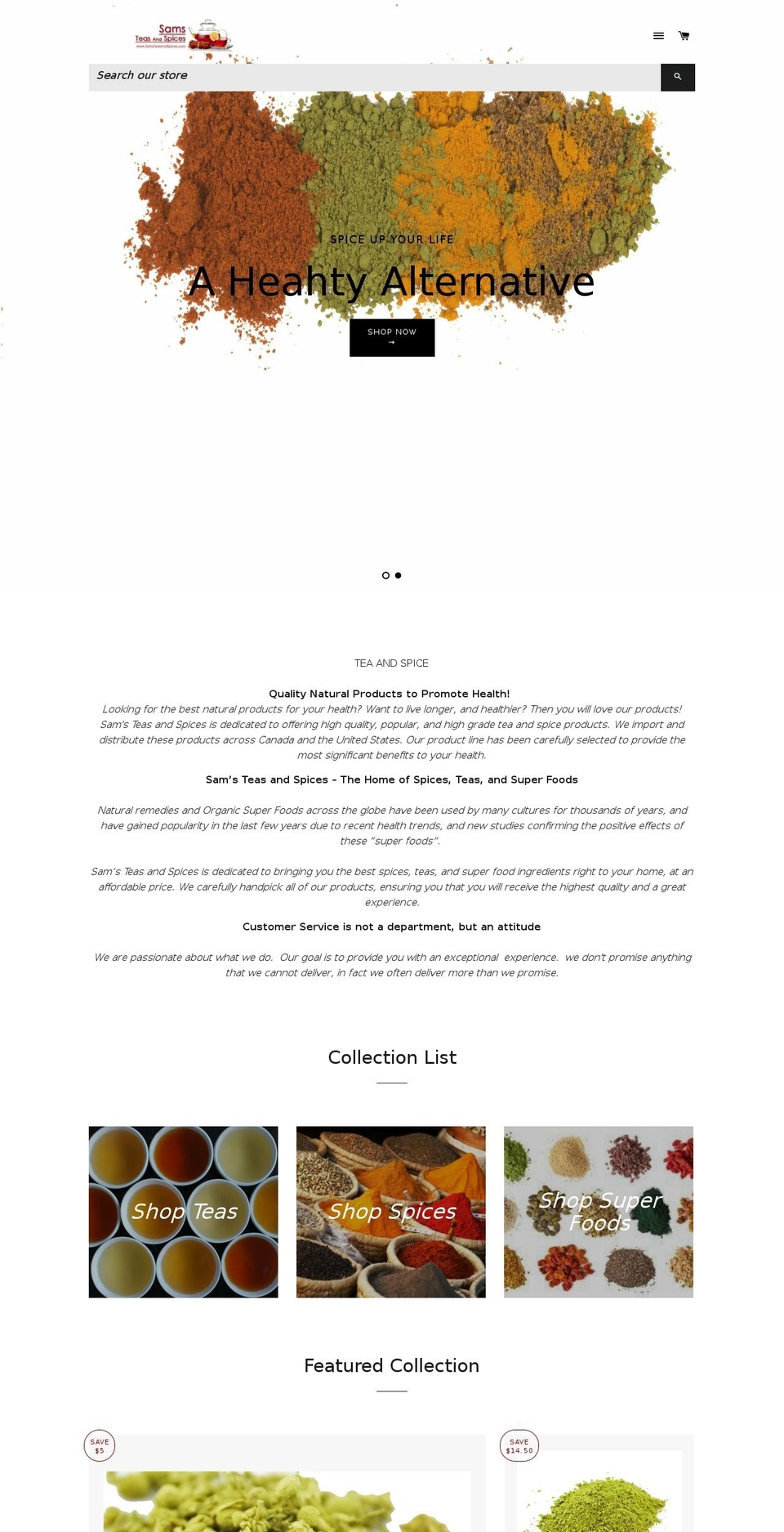 organicsuperfooddepot.com shopify website screenshot