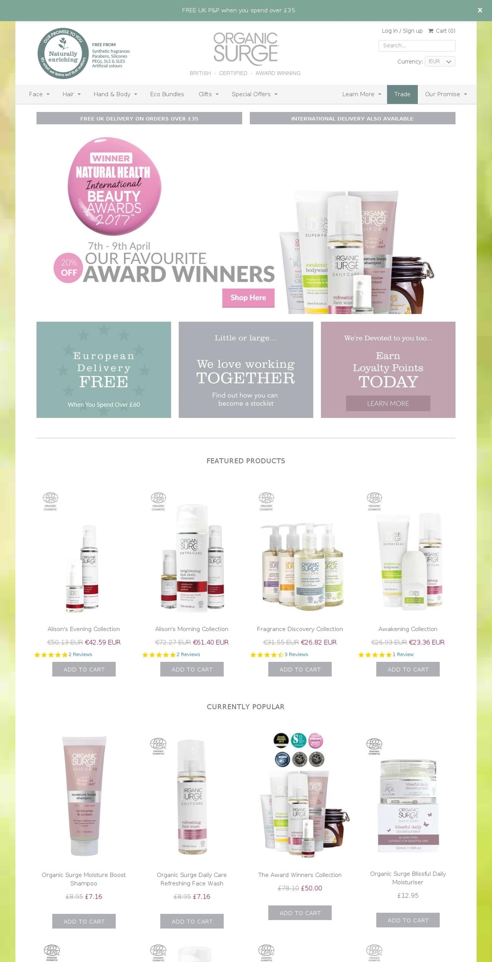 organicsurge.com shopify website screenshot