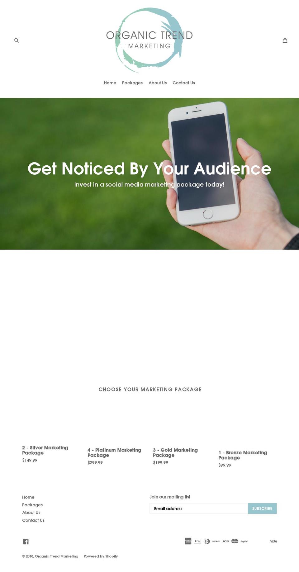 organictrendmarketing.com — Shopify storefront screenshot