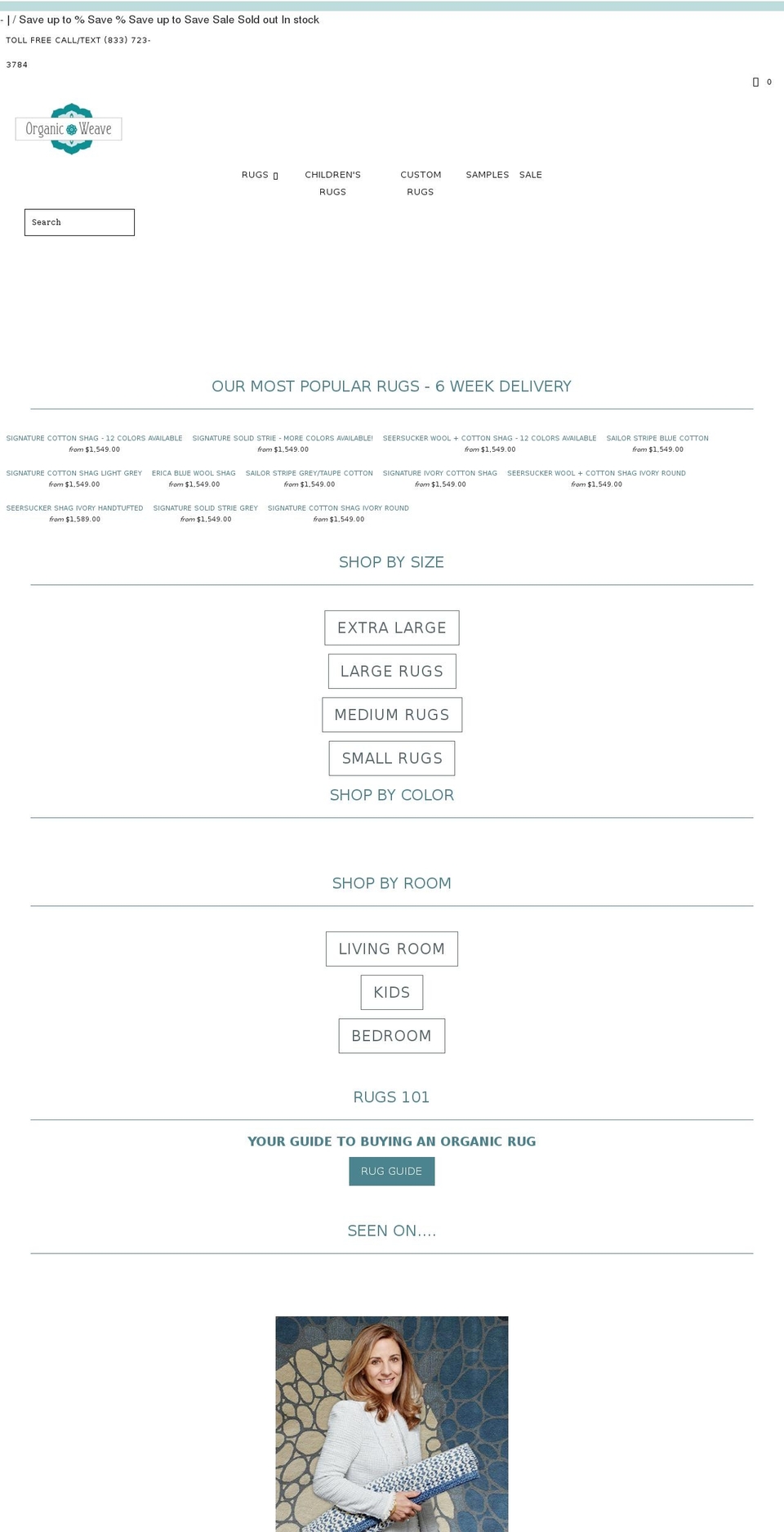 organicweaveshop.com shopify website screenshot