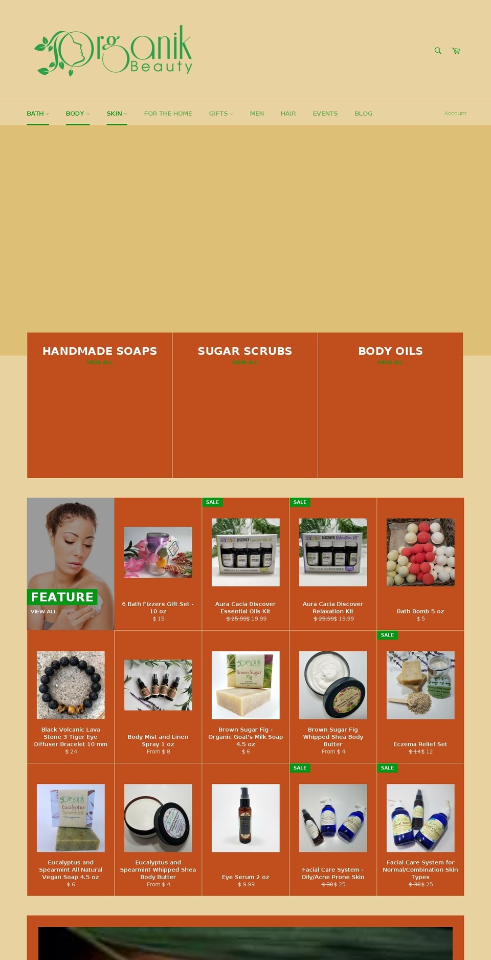 organikbeauty.us shopify website screenshot