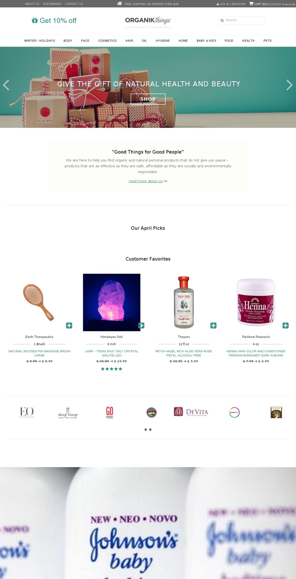 organikthings.com shopify website screenshot