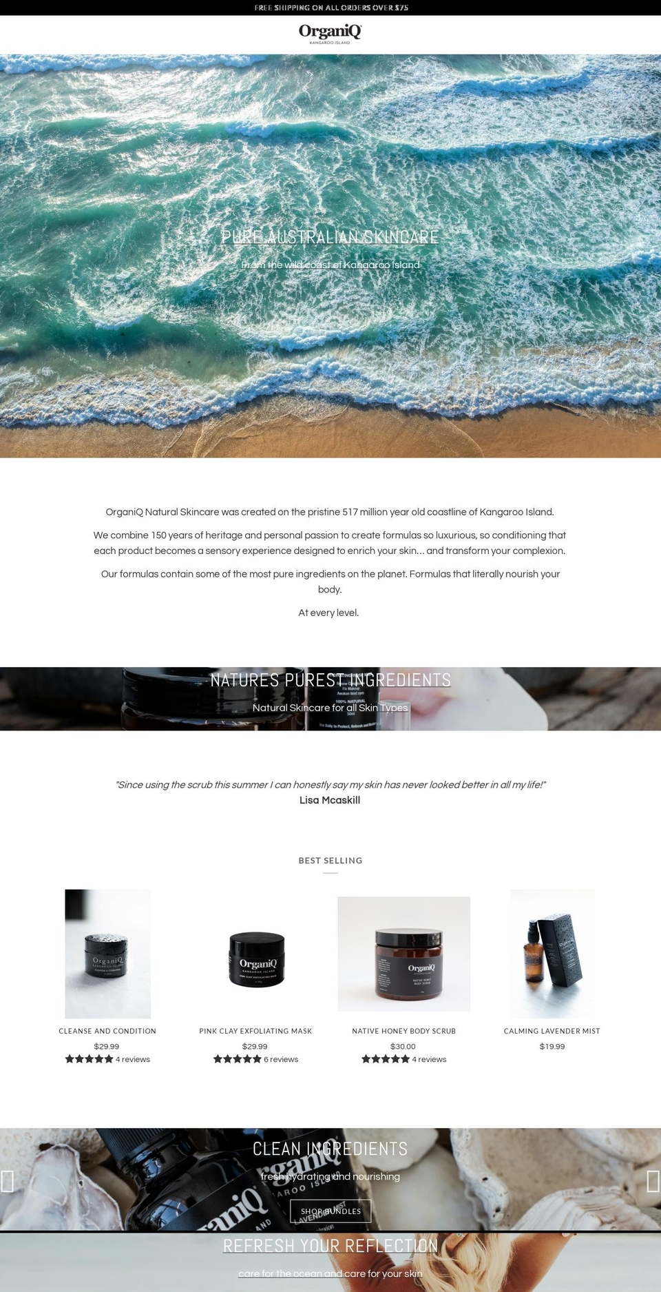 organiqaustralia.com.au shopify website screenshot
