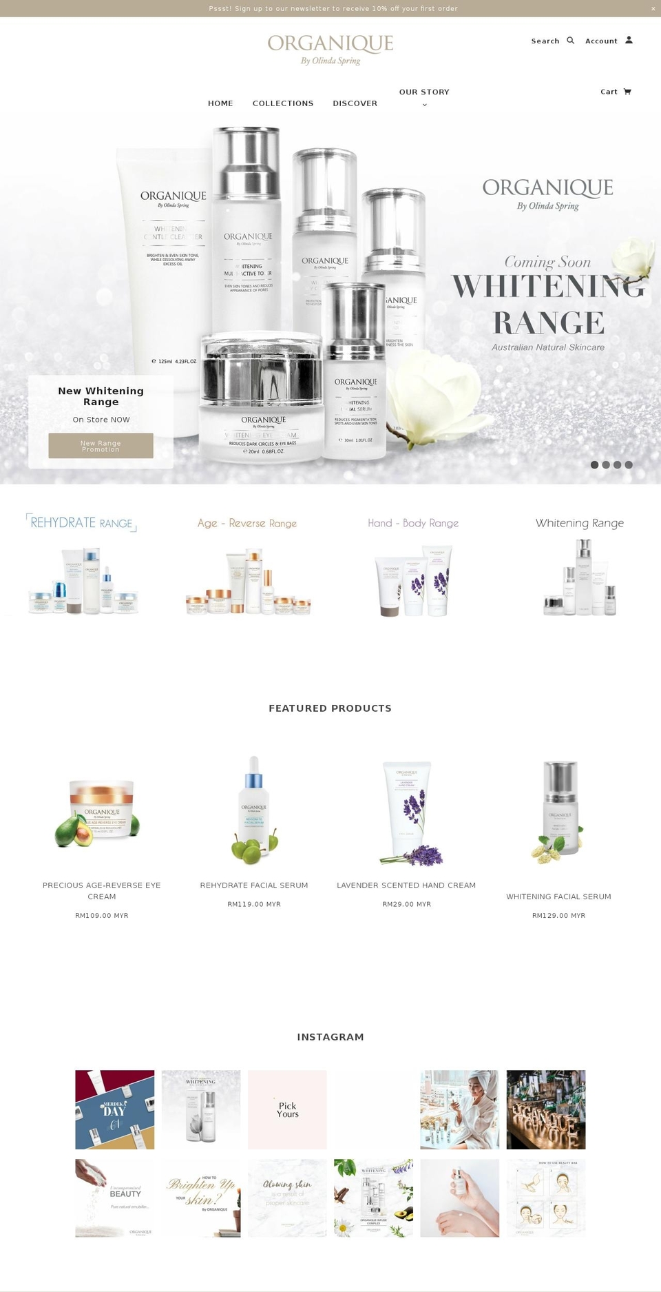 organique-skincare.com.my shopify website screenshot