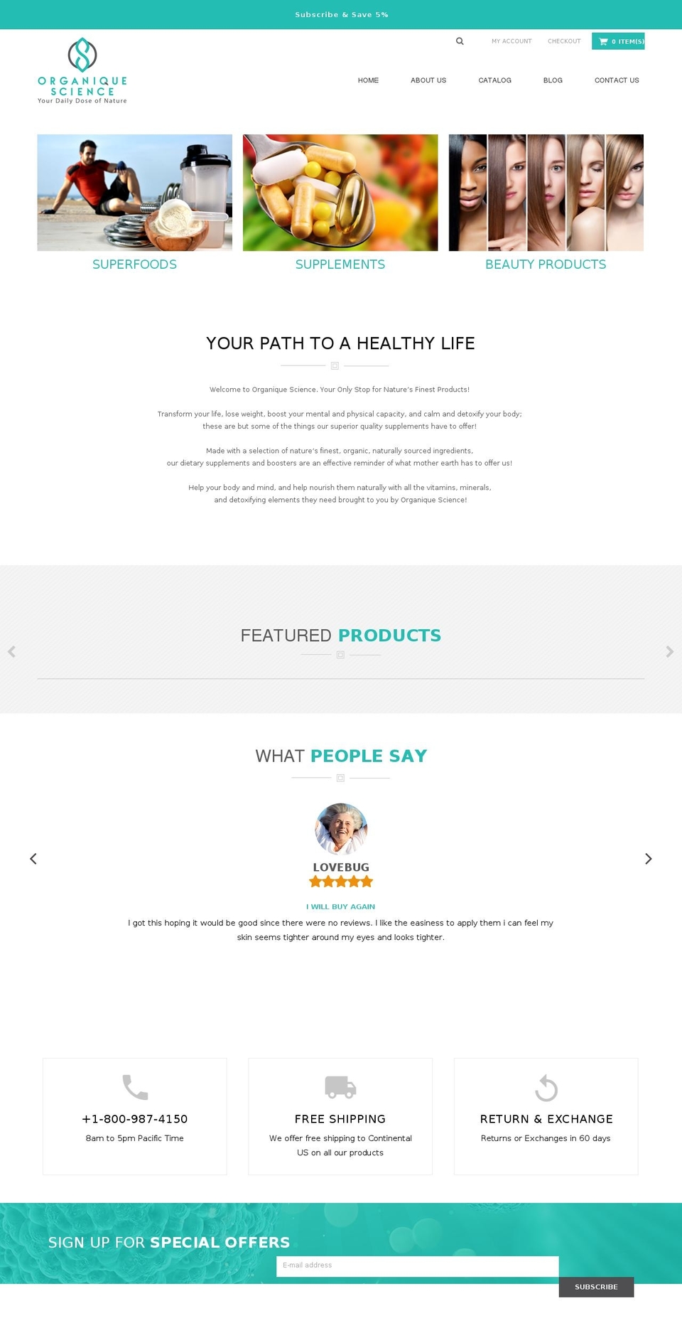 organiquescience.com — Shopify storefront screenshot