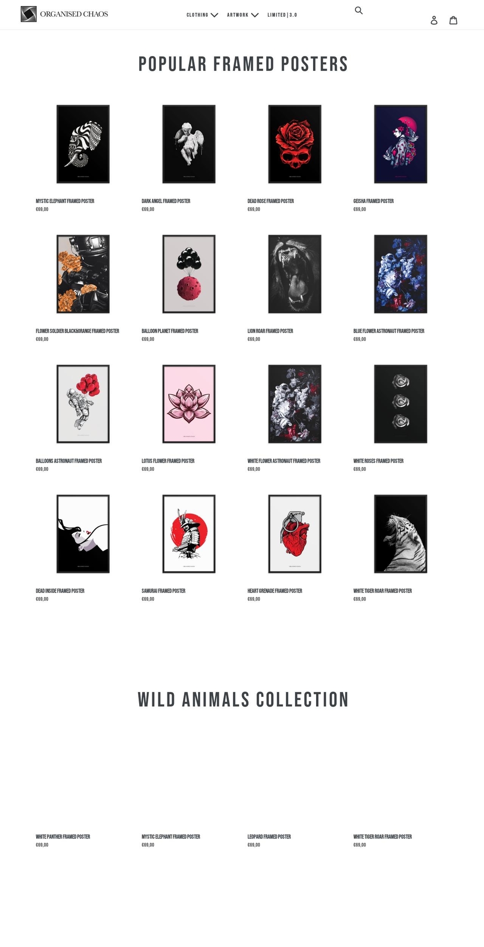 organisedxchaos.com shopify website screenshot