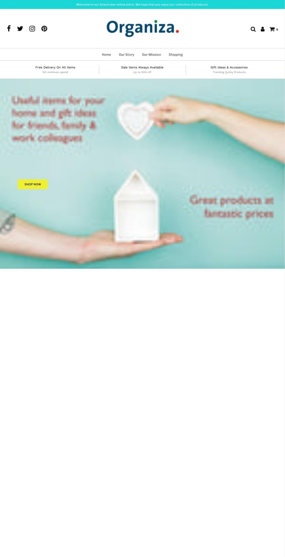 organiza.co.uk shopify website screenshot