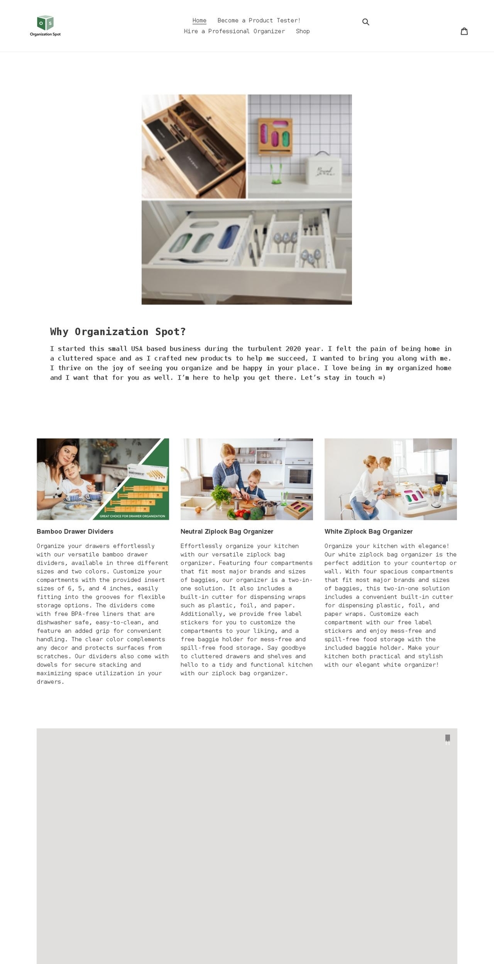 organizationspot.com shopify website screenshot