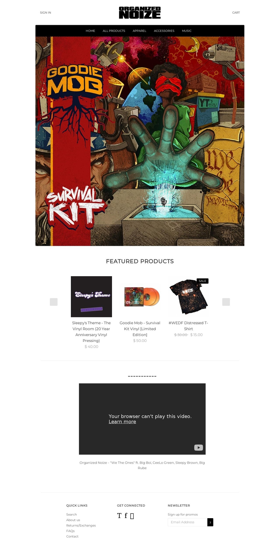 organized-noize.myshopify.com shopify website screenshot