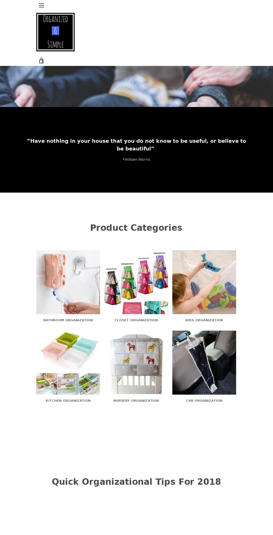 organizedandsimple.com — Shopify storefront screenshot