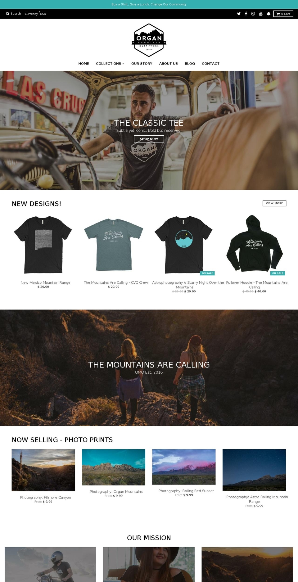 organmountainoutfitters.com shopify website screenshot