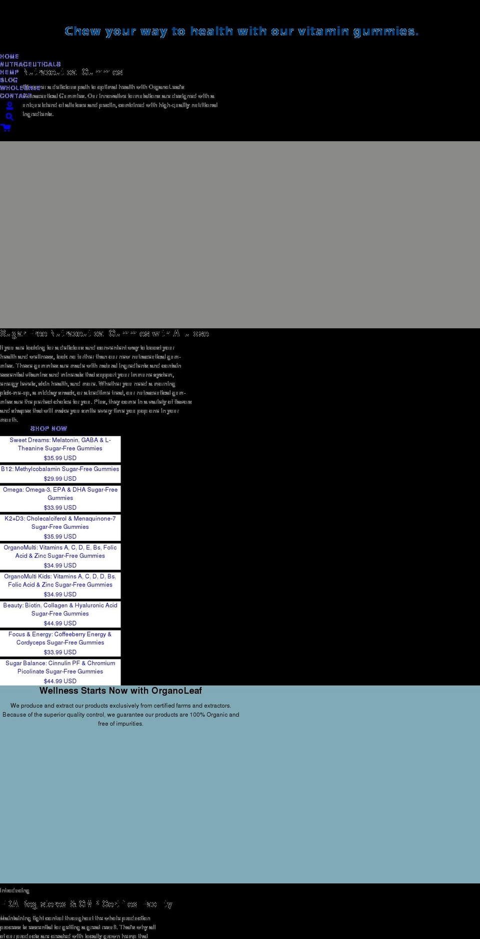 organoleaf.com shopify website screenshot