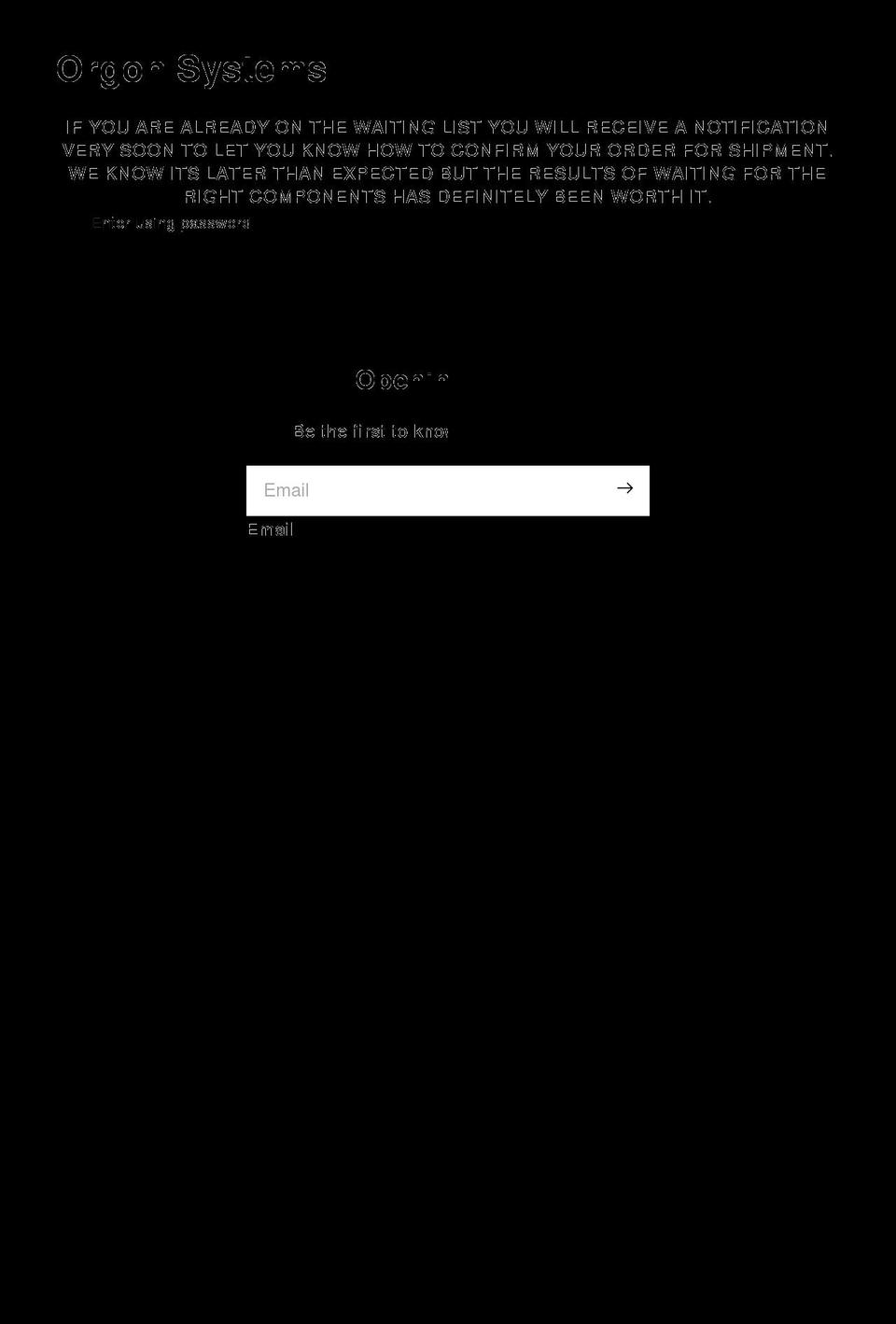 orgonsystems.co.uk shopify website screenshot
