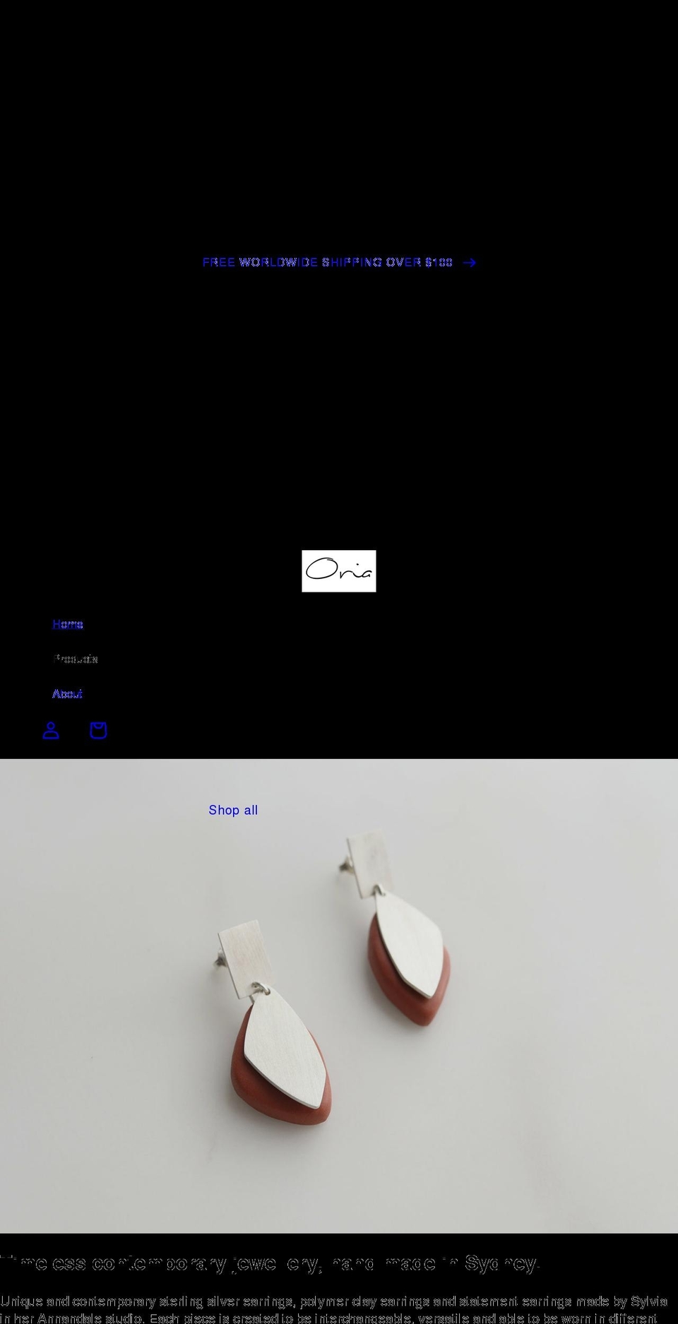 oria.studio shopify website screenshot