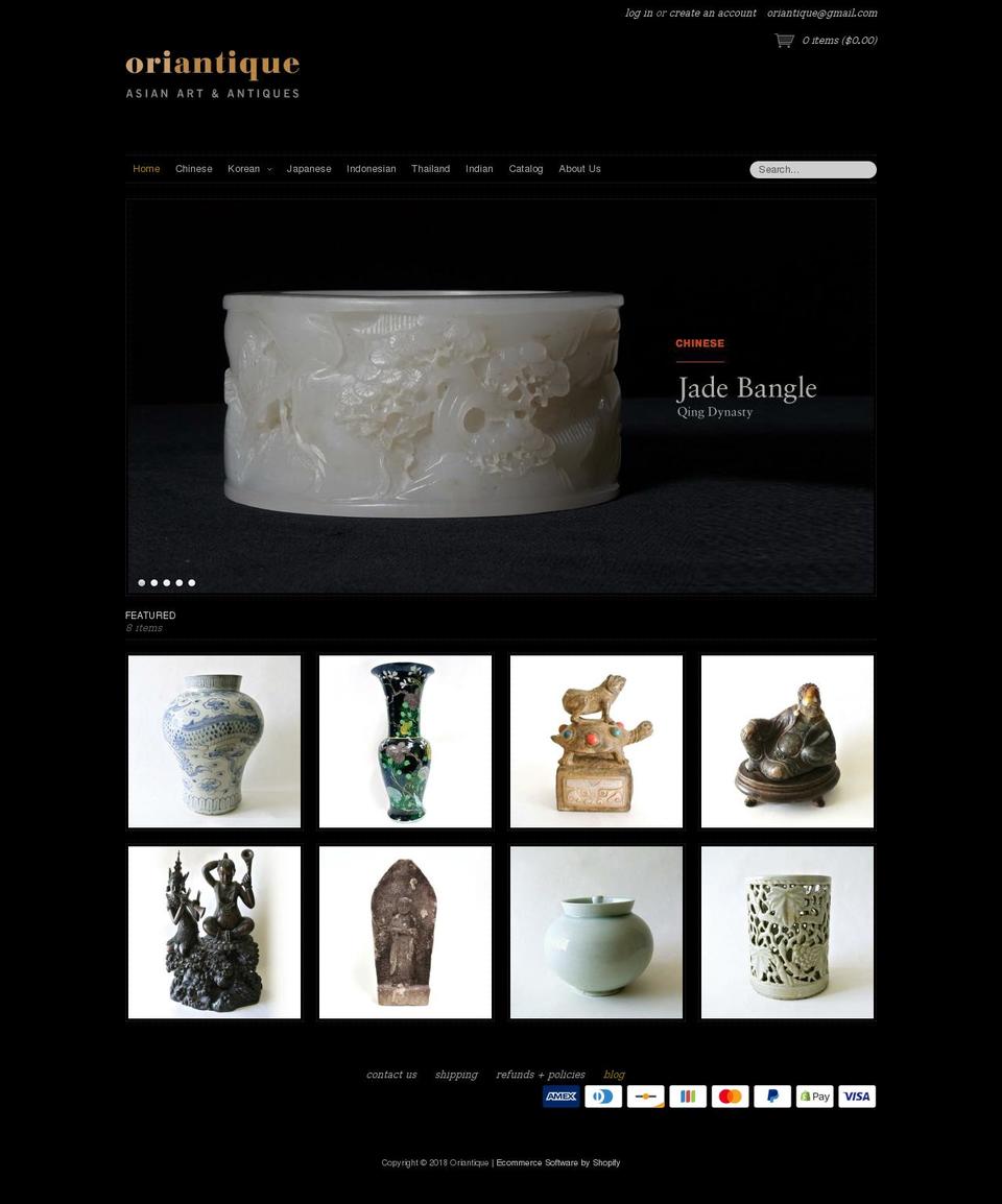 oriantique.com — Shopify storefront screenshot