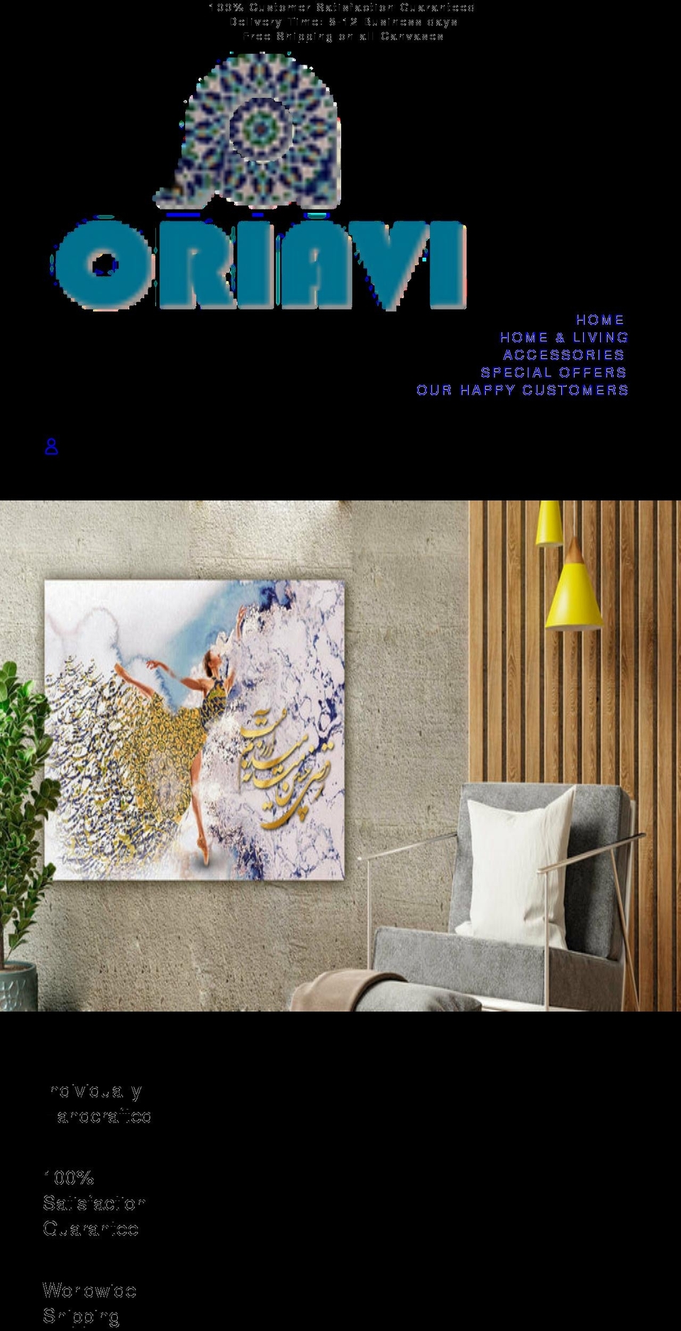 oriavi.com shopify website screenshot