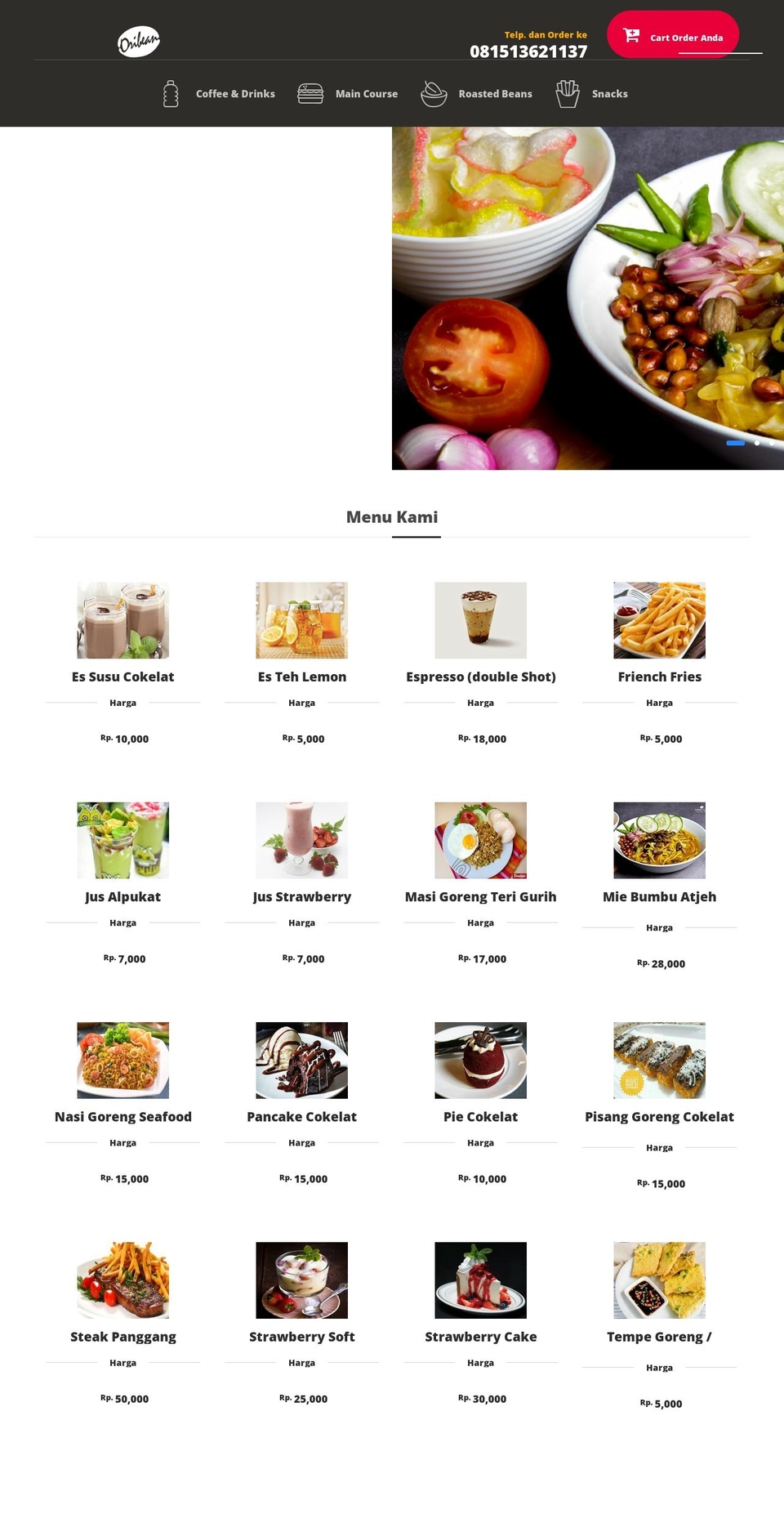 oribean.com — Shopify storefront screenshot