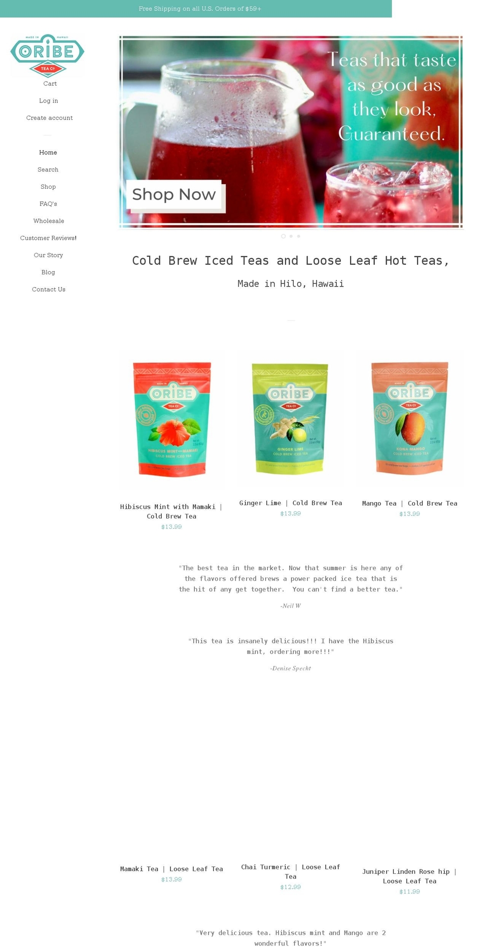 Pop with Installments message Shopify theme site example oribetea.com