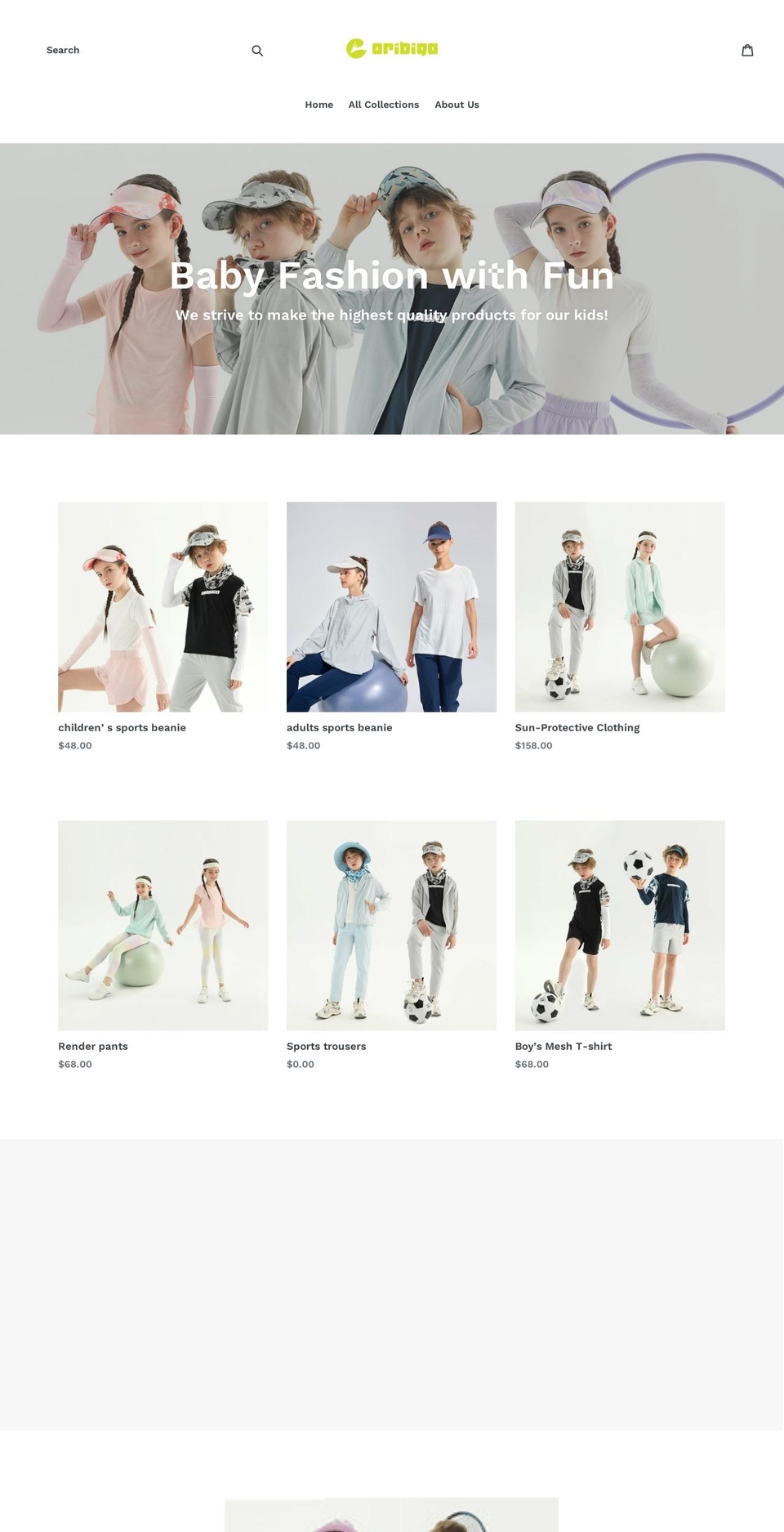 oribigo.ca shopify website screenshot