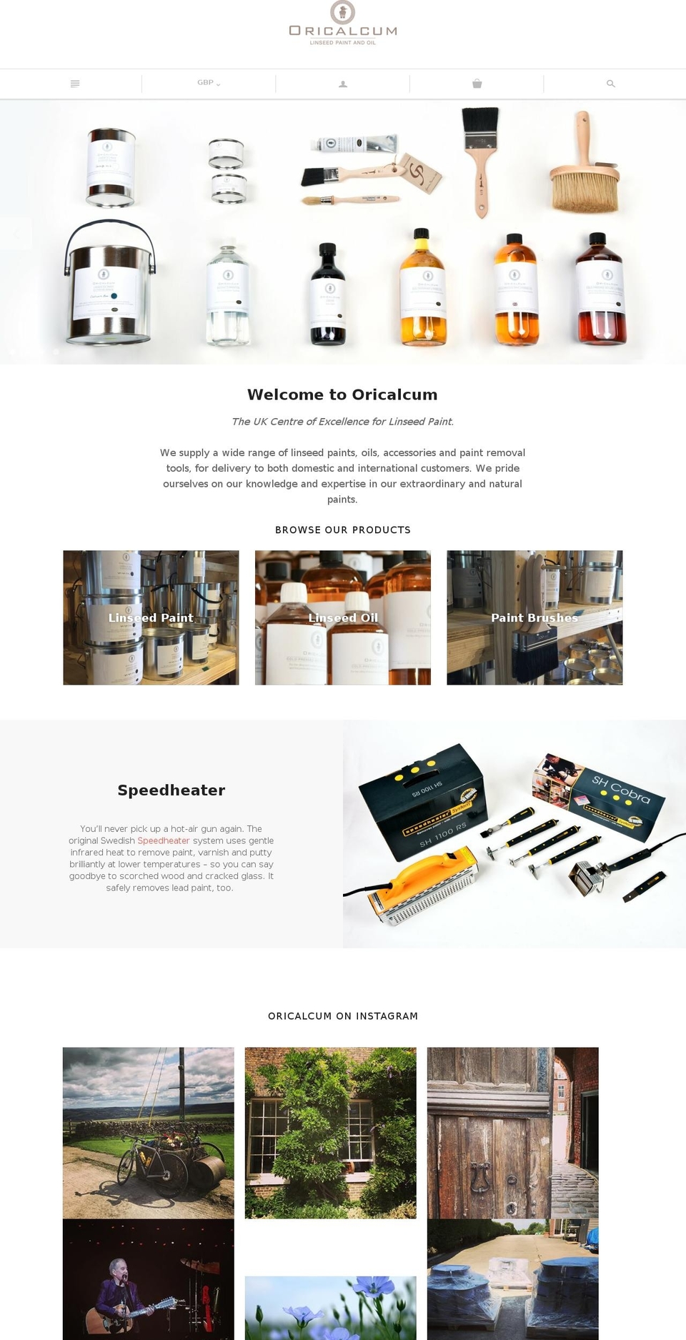 New Front End (Atlantic) Shopify theme site example oricalcumlinseedpaint.com
