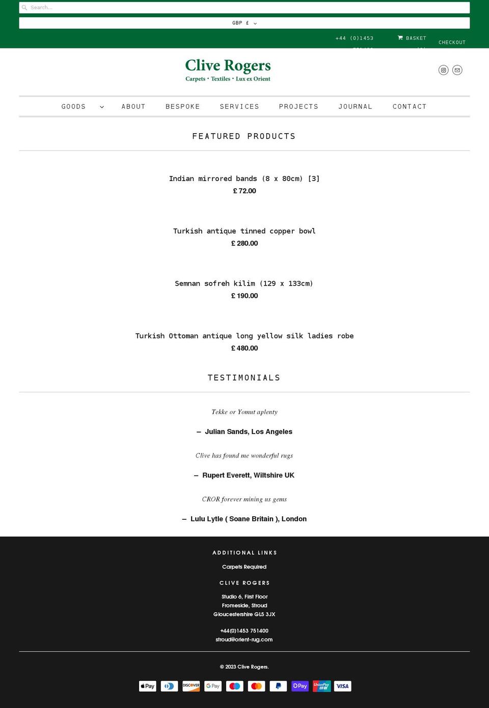 orient-rug.com shopify website screenshot