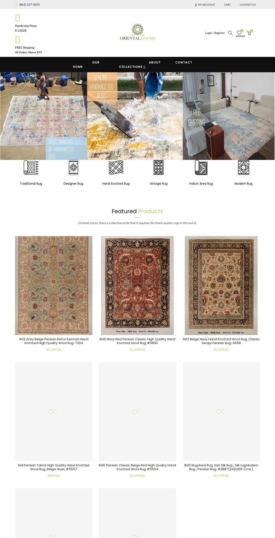 orientalooms.com shopify website screenshot