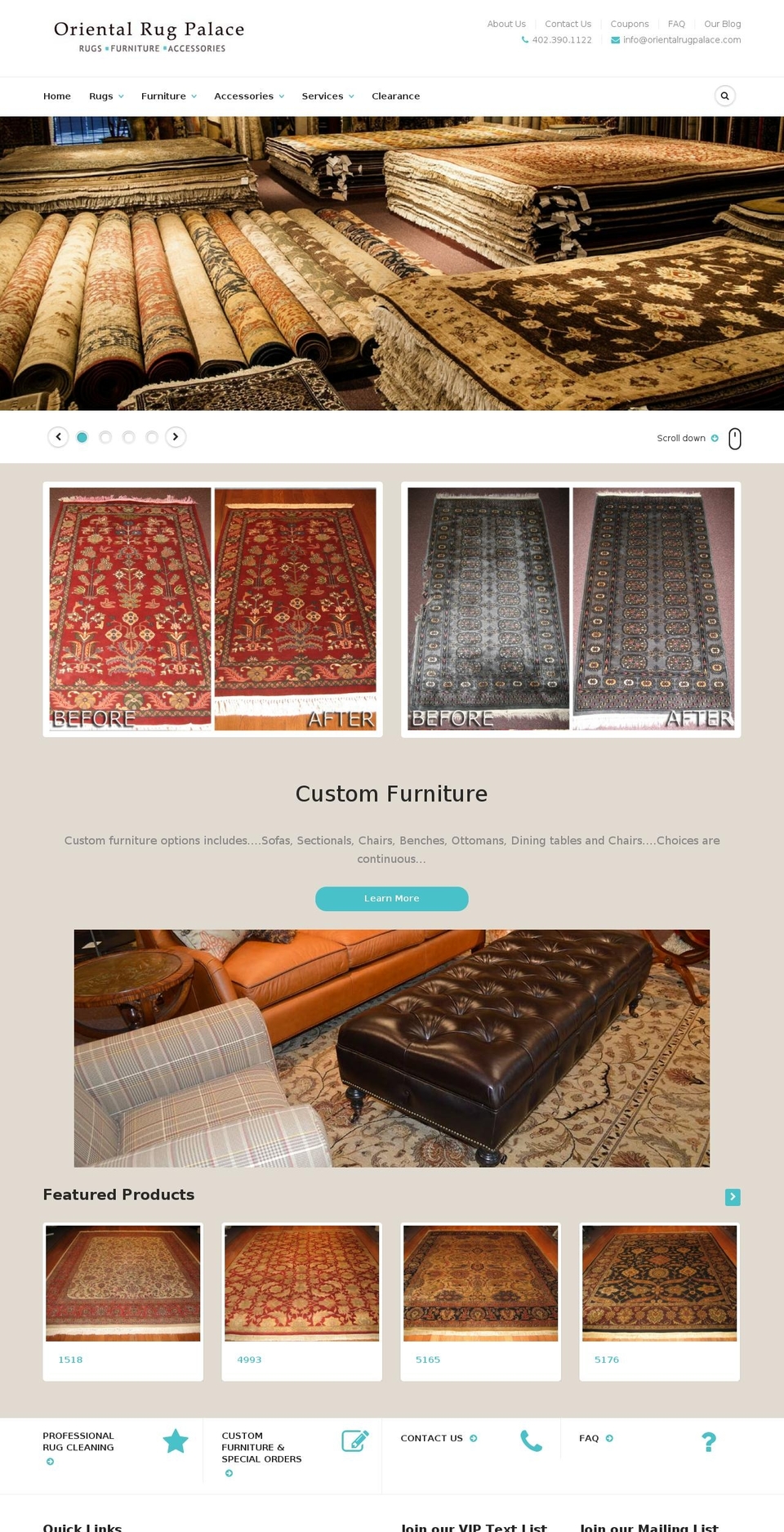 orientalrugpalace.com shopify website screenshot